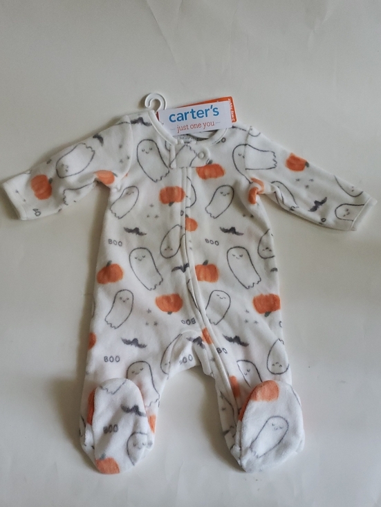 Carter's Other - NWT Carter's Newborn Just One You Halloween Ghost Pumpkin Fleece Footie Sleeper